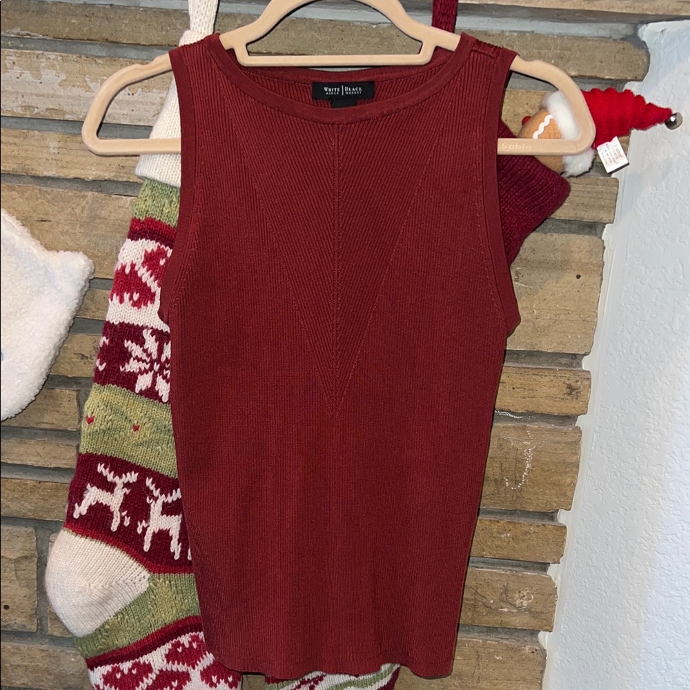 White House Black Market Deep Red Tank Top